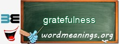 WordMeaning blackboard for gratefulness